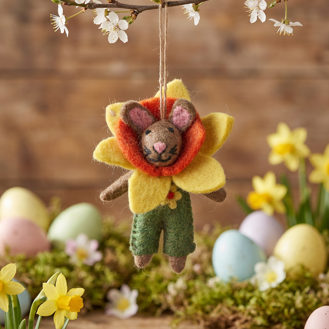 Handmade Felt Danni the Daffodil Bunny Spring Decoration