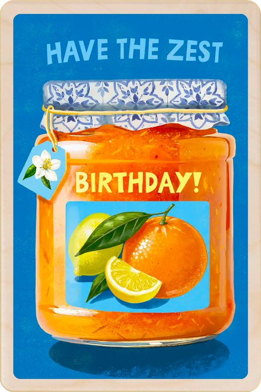 The Wooden Postcard Company - Zest Birthday postcard