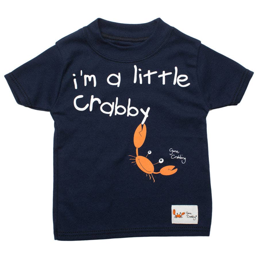 I'm A Little Crabby Baby T-Shirt - Navy: Age 2-3