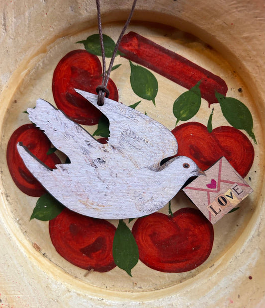 Clare O’Neill Artworks - Love Dove birch plywood decoration 