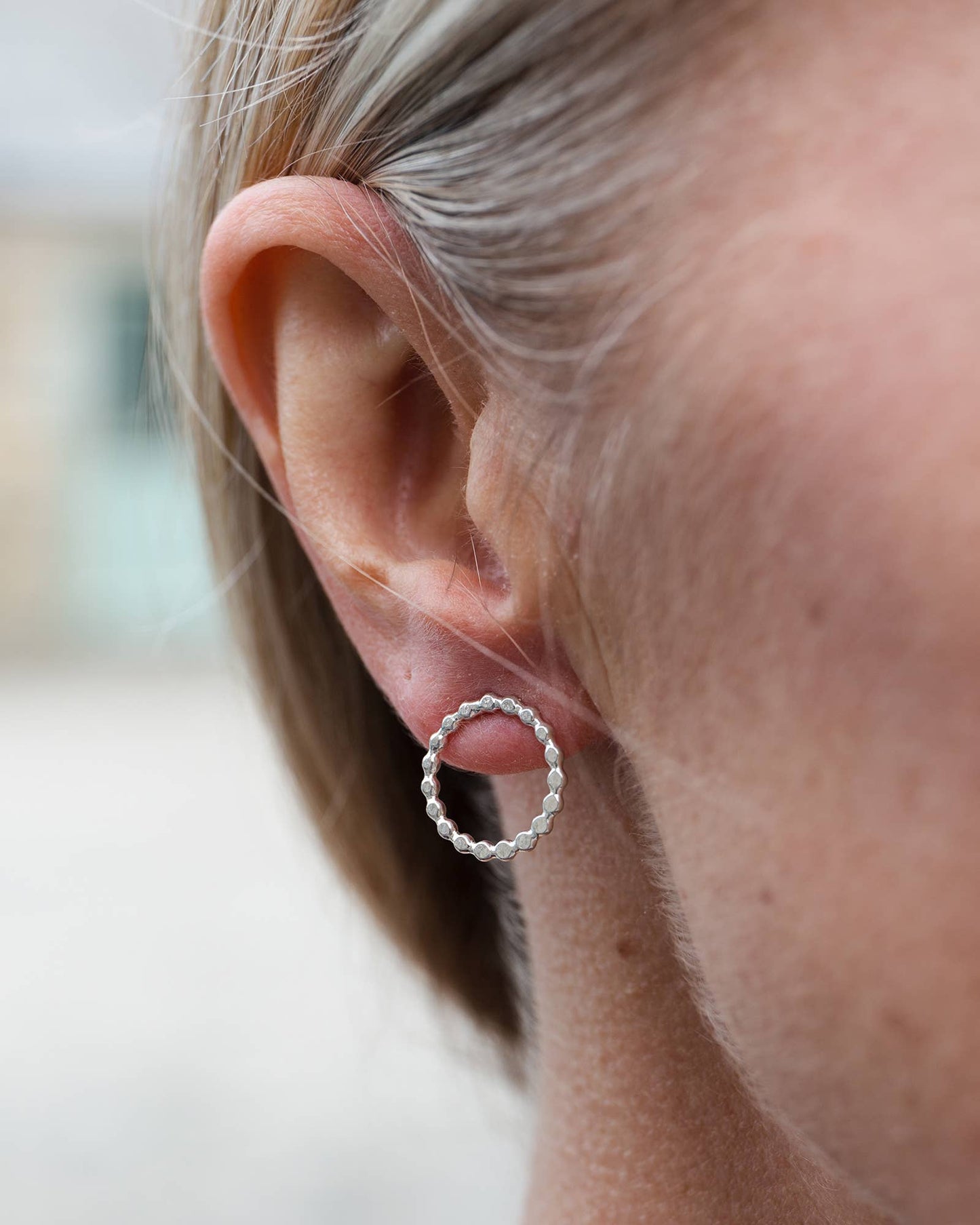 Lucy Kemp Jewellery - Sterling Silver Dotty Circle Studs