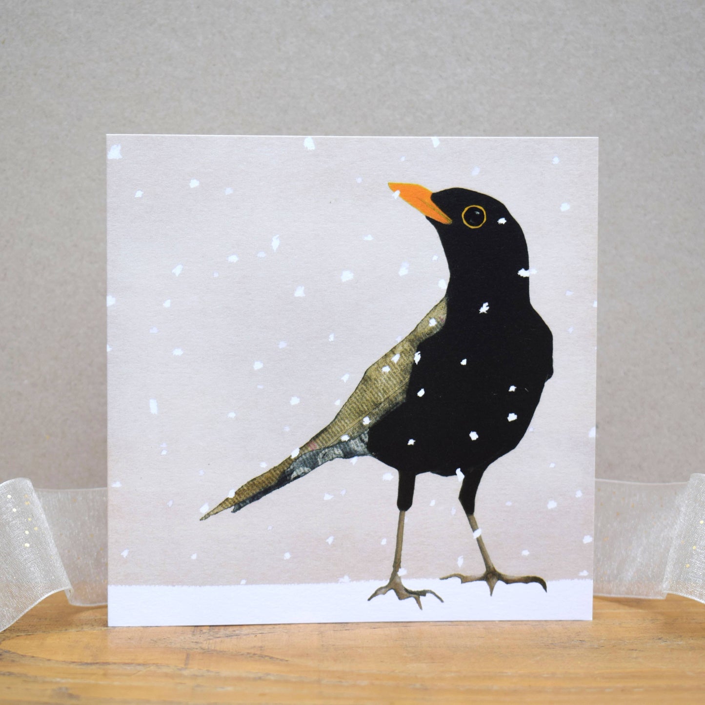 Christmas Card (winter blackbird)