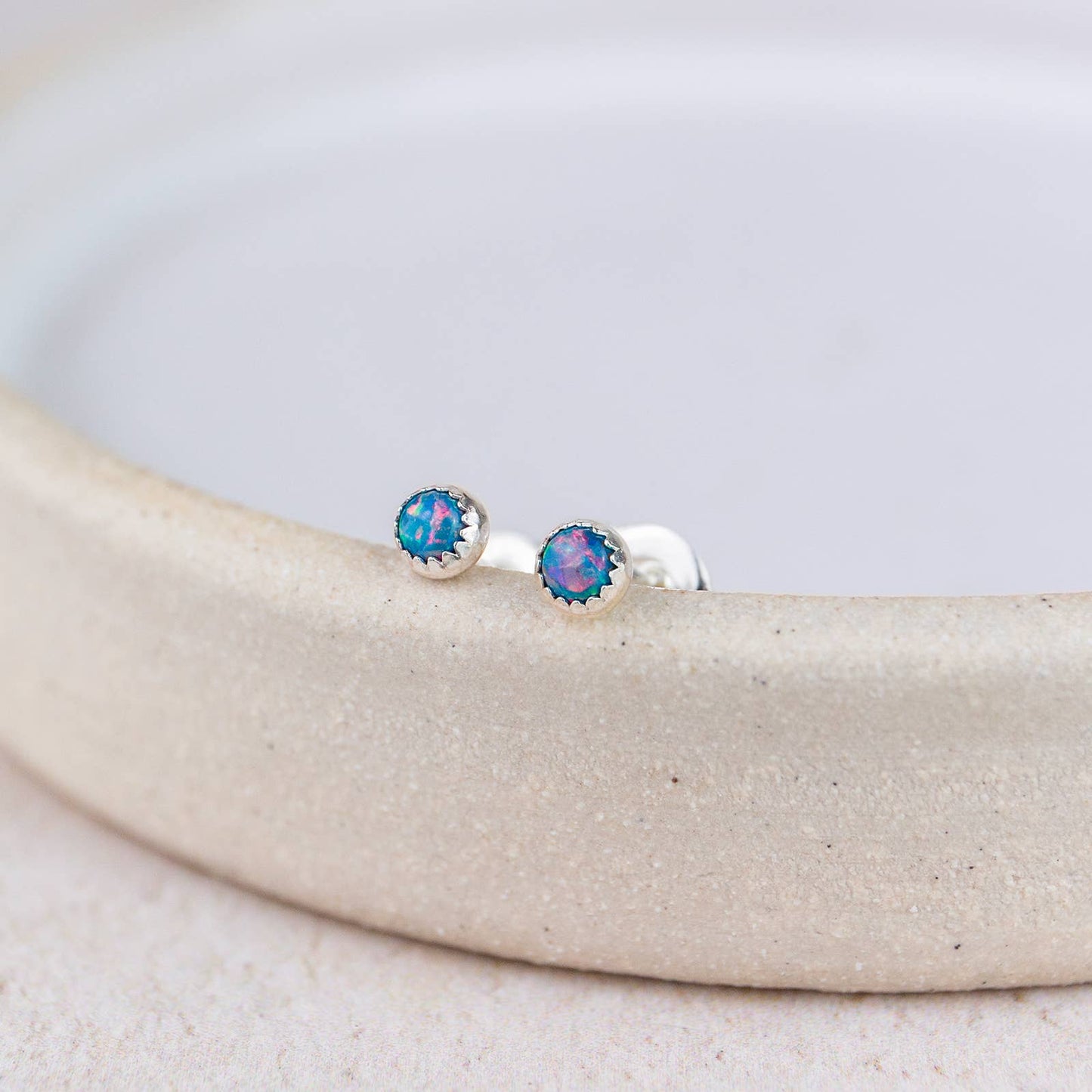 Lucy Kemp Jewellery - Sterling Silver Mini Gemstone Studs