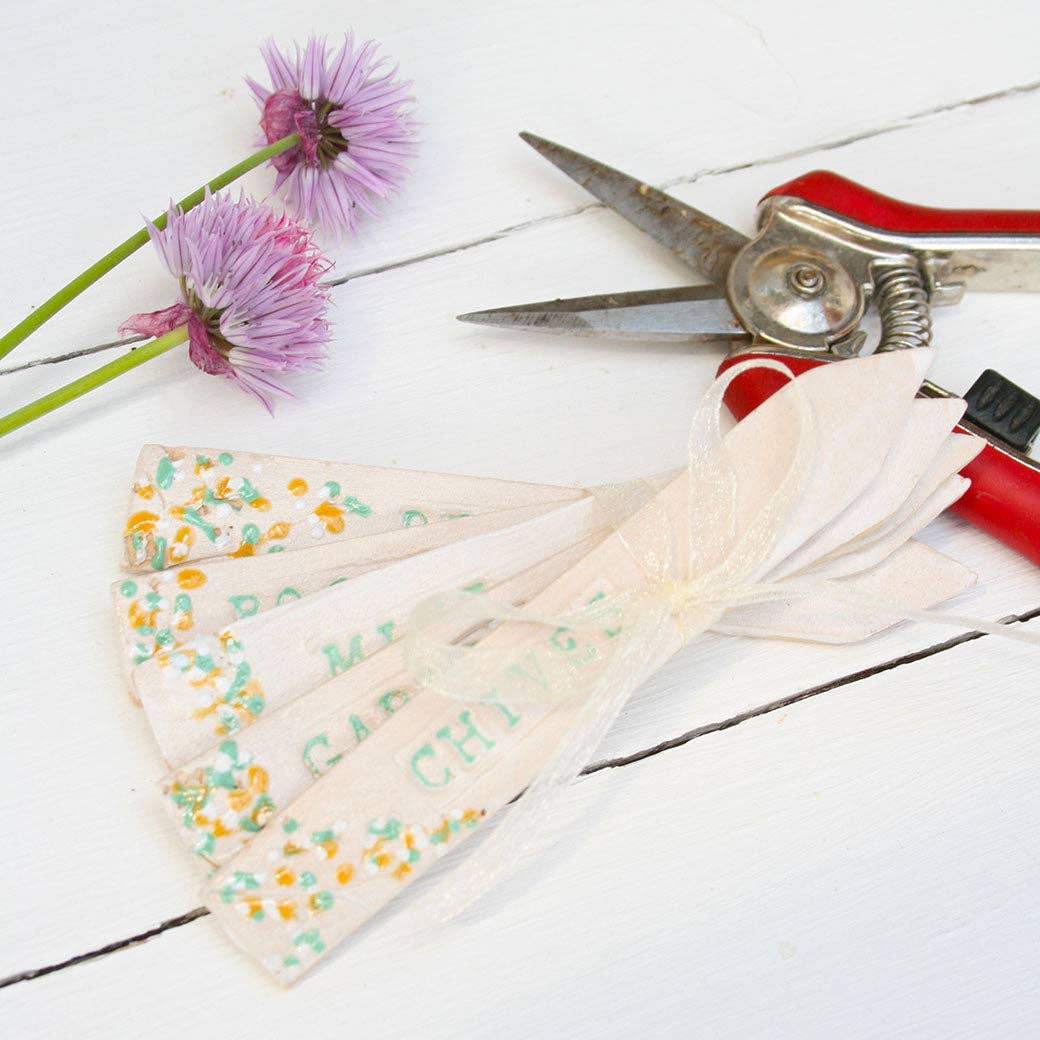 Floral Herb and Vegetable Markers