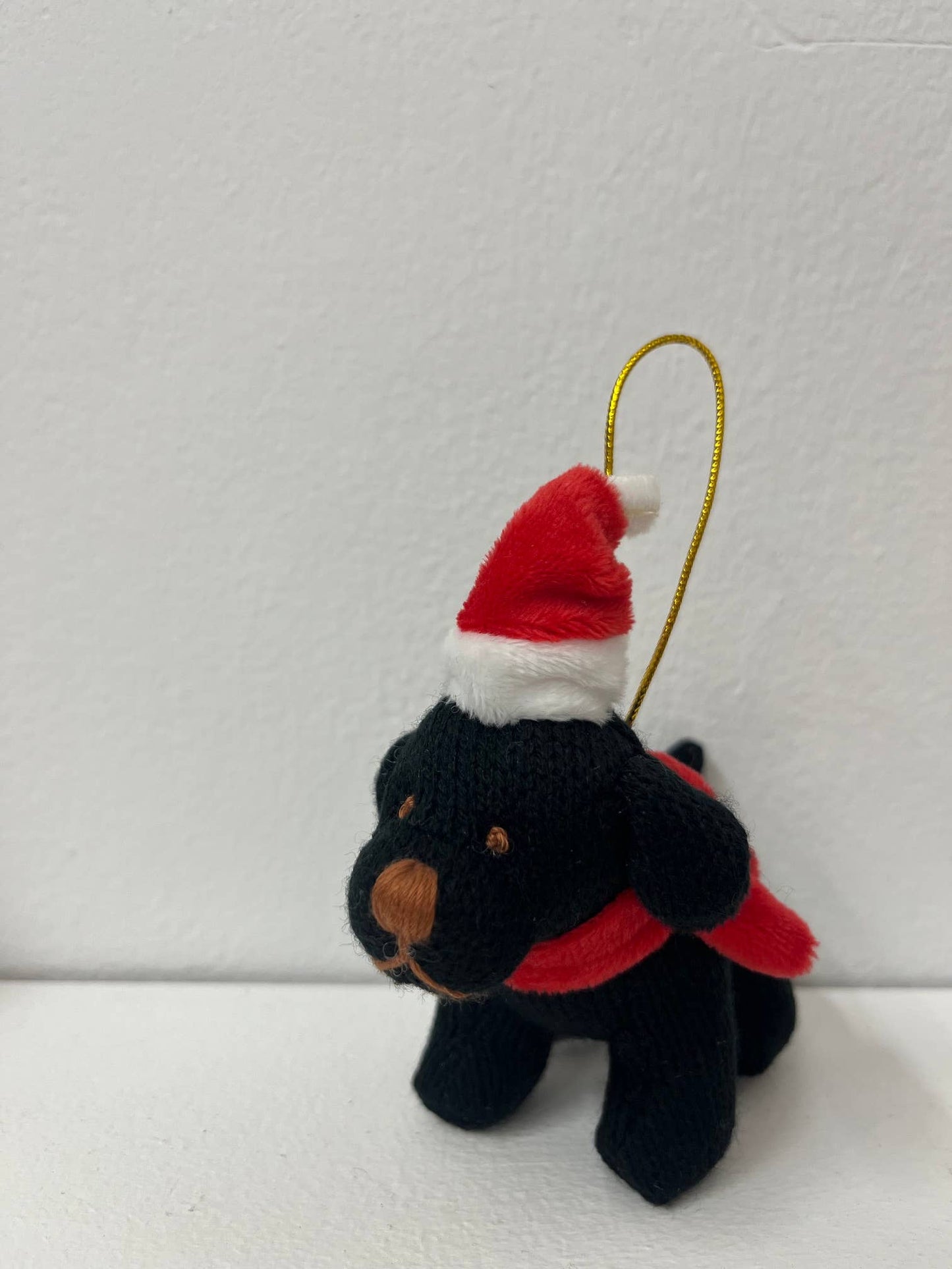 Black Dog Christmas Decoration, Knitted Dog Hanging Decor