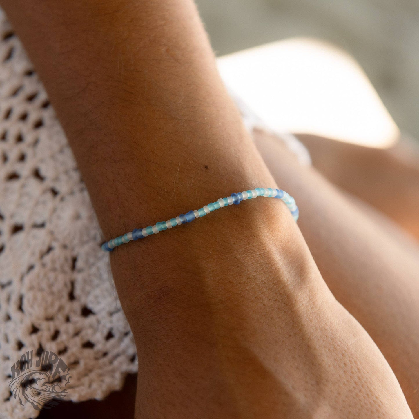 Pineapple Island -  Alila Dainty Beaded Bracelet, Surf Jewelry by Koh Surf: Blue Tones