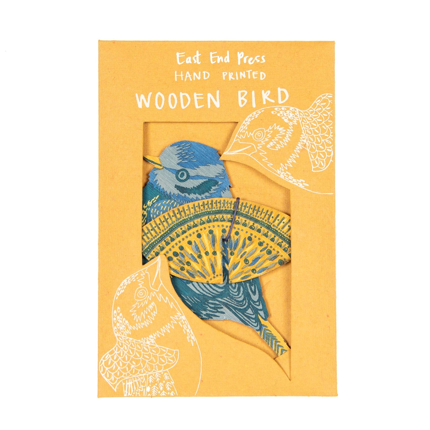 East End Press Blue Bird Wooden Ornament