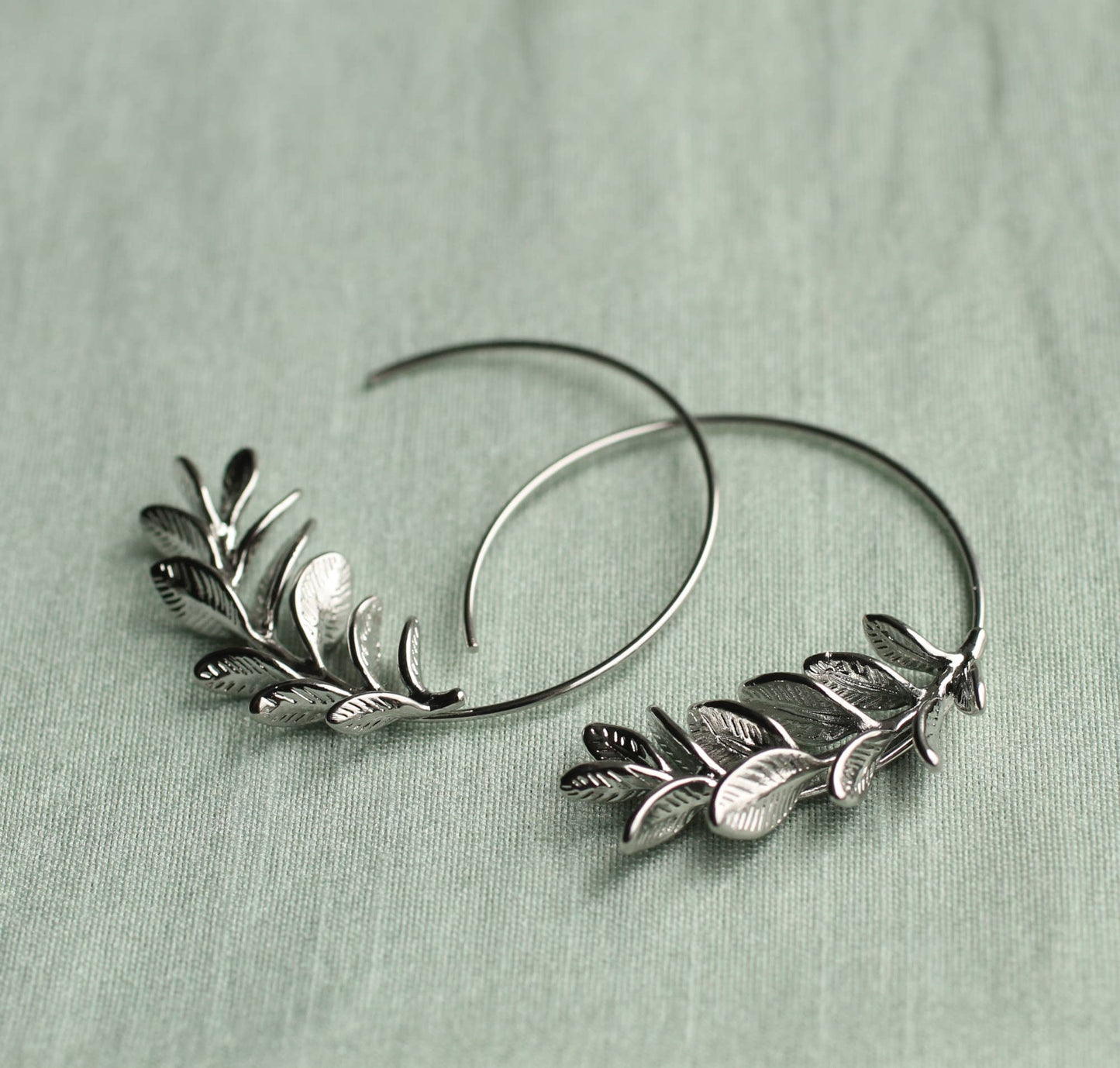 Silk Purse, Sow's Ear - Botanical Leaf Hoop Earrings