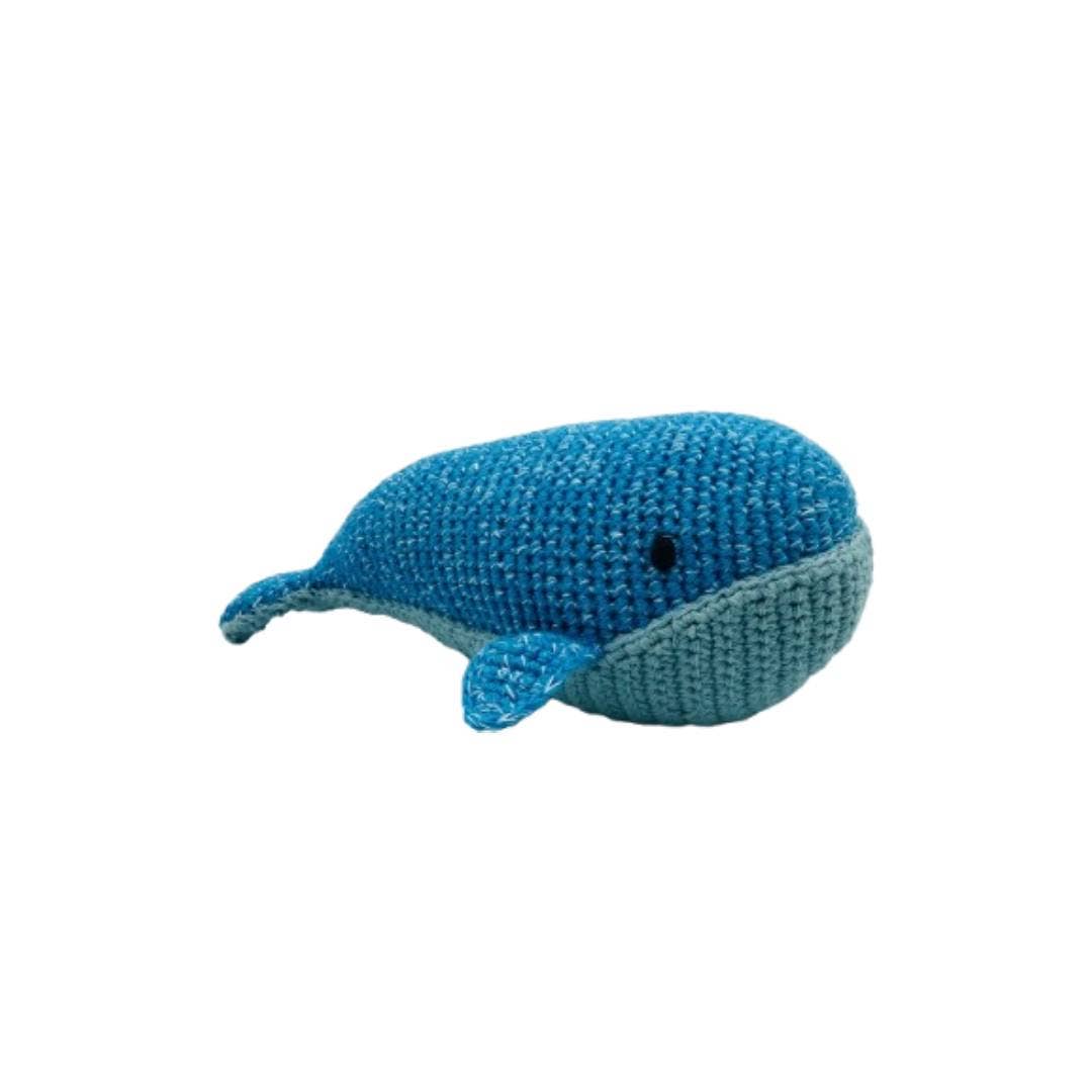 Whale Baby Rattle, Fair Trade Crochet Organic Cotton