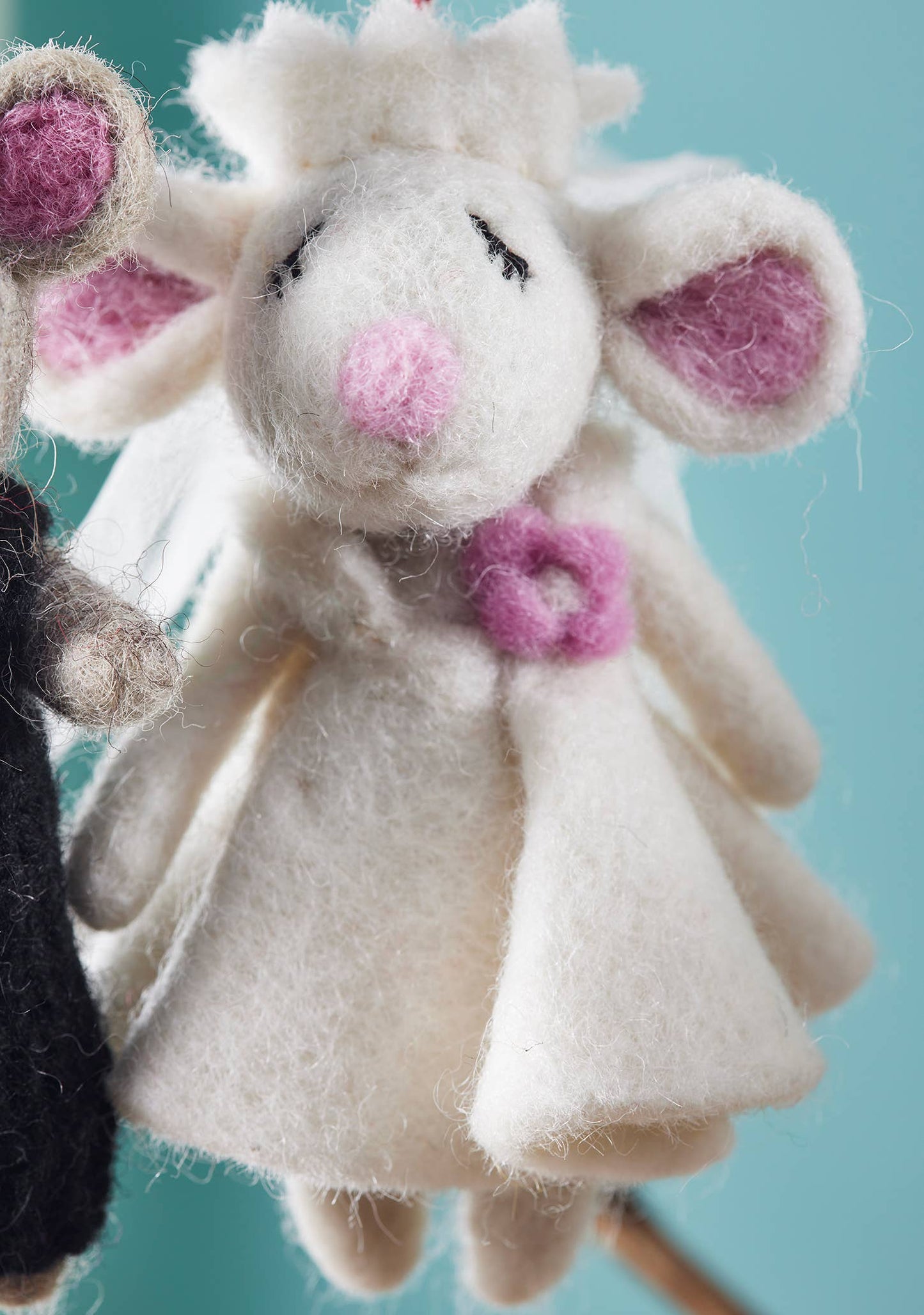 Namaste - Felt Wedding Mice Decorations - bride and groom