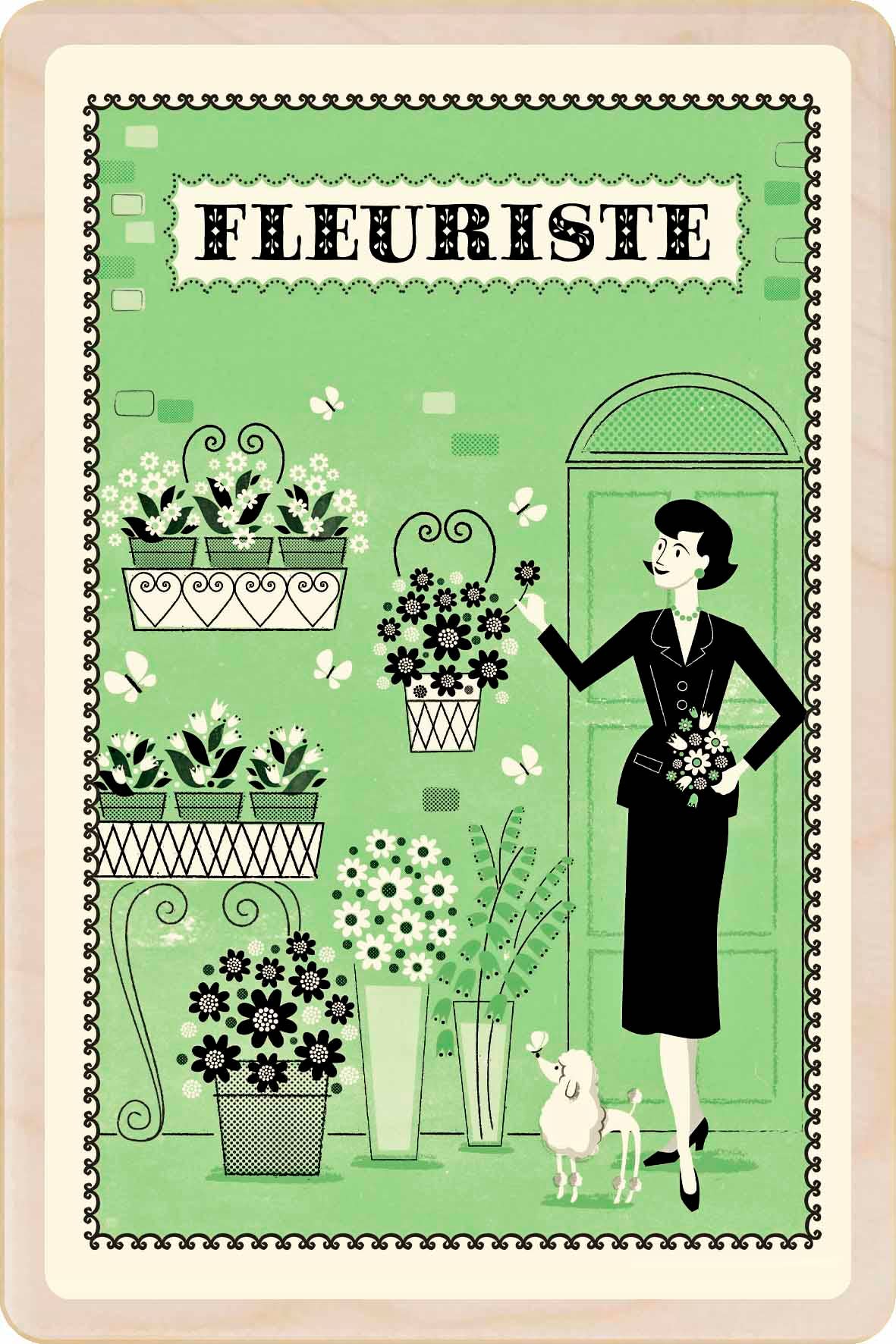 The Wooden Postcard Company FLEURISTE sustainable wood