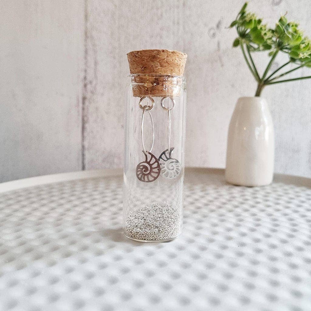 Zamsoe Ammonite Earrings in a Bottle