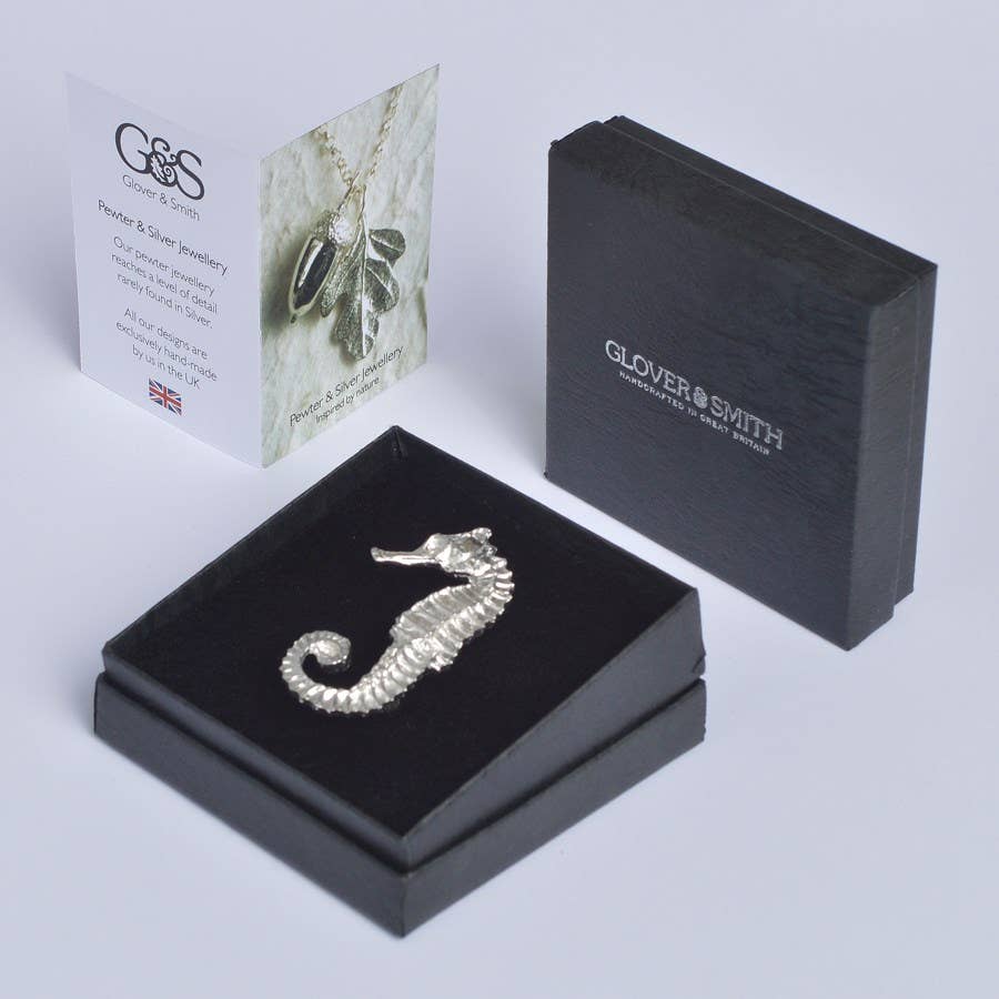 Seahorse Brooch, English Pewter Seahorse Gifts