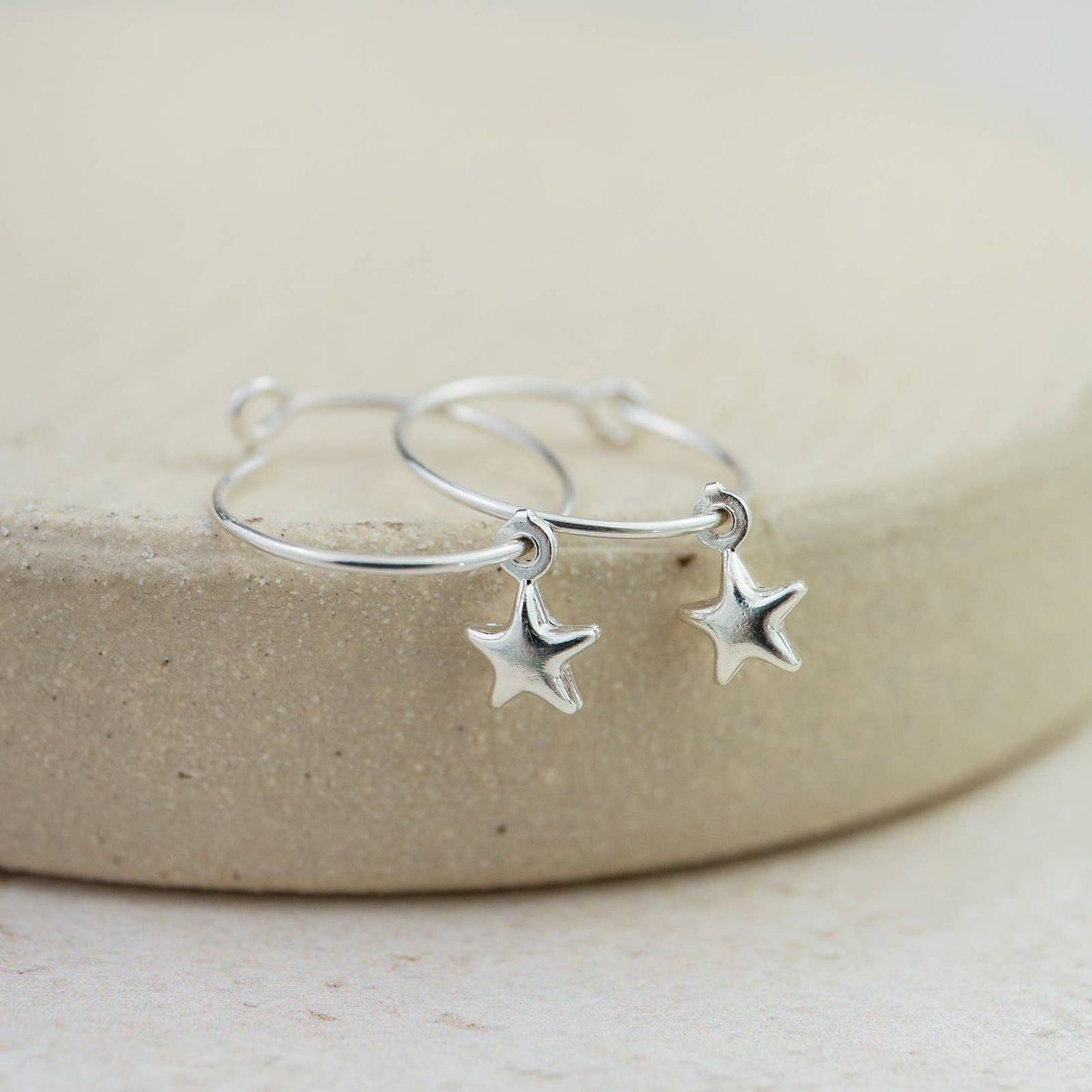 Lucy Kemp - Sterling Silver Charm Hoops