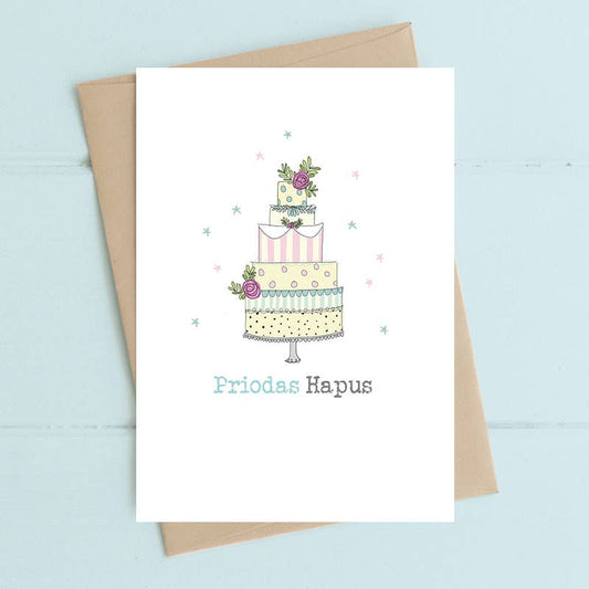 Welsh Card -  Priodas Hapus (Happy Wedding Day)