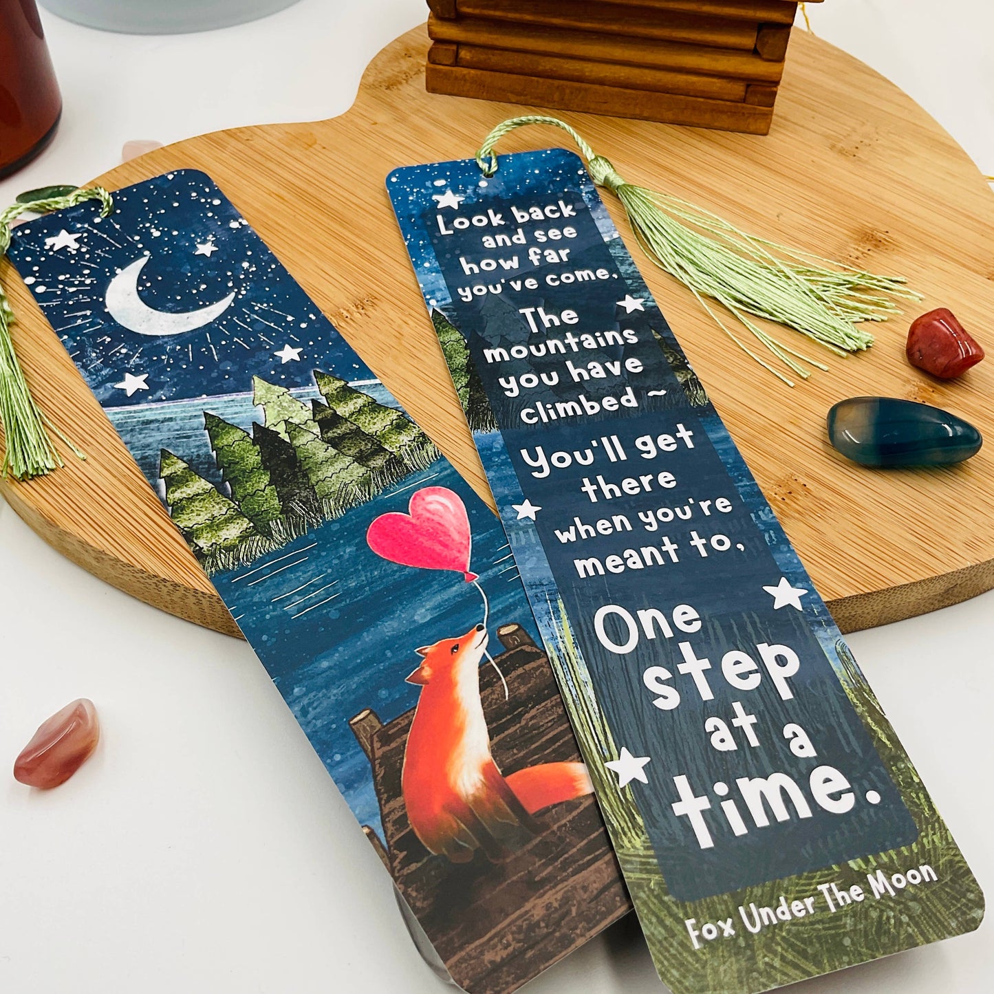 Fox under the Moon - Fox Bookmark - One Step At A Time