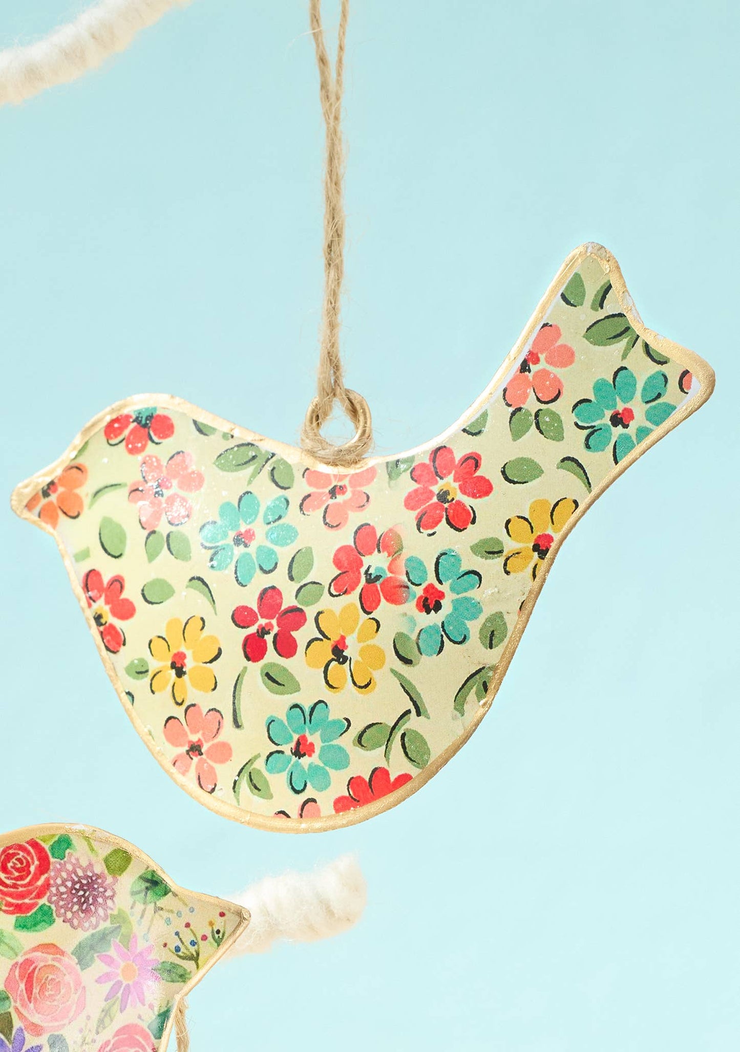 Namaste - Floral Metal Bird Decoration