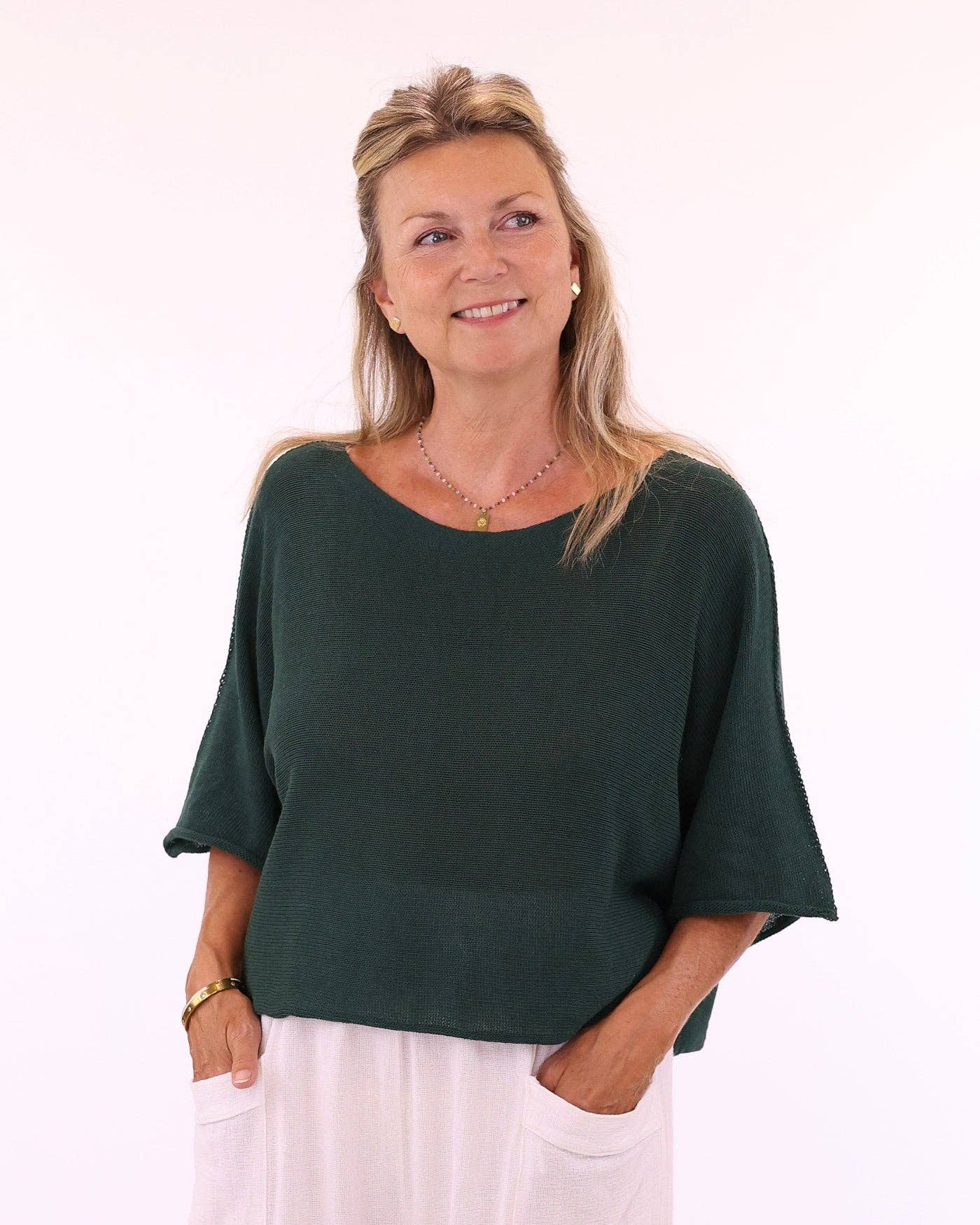 Cadenza - Cotton Blend Short Tunic Top