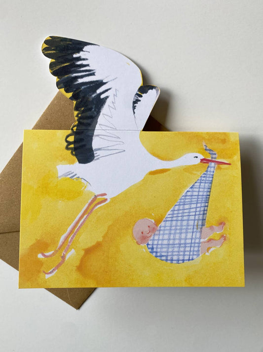 Esther Kent Design - Stork Mantelpiece Card