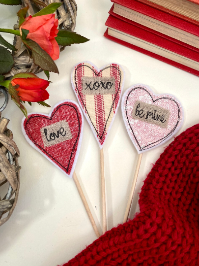 Girl Friday Embroidery - Valentines cake toppers