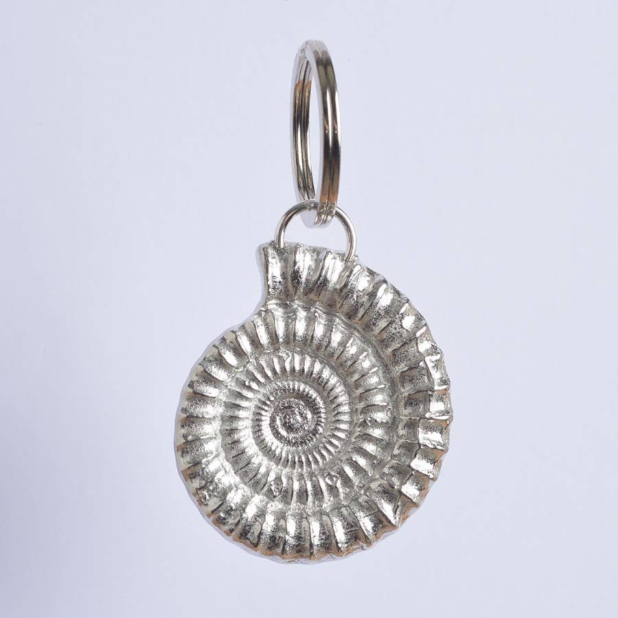 Ammonite Fossil Keyring English Pewter Geology Gifts