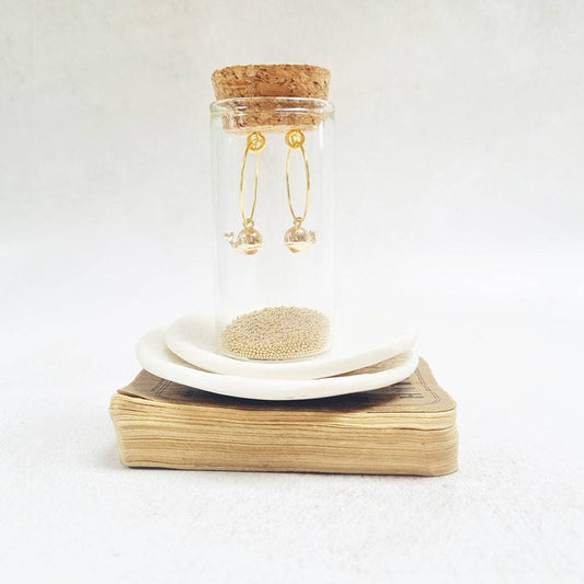 Zamsoe - Gold Plated Whale Pendant Hoop Earrings.