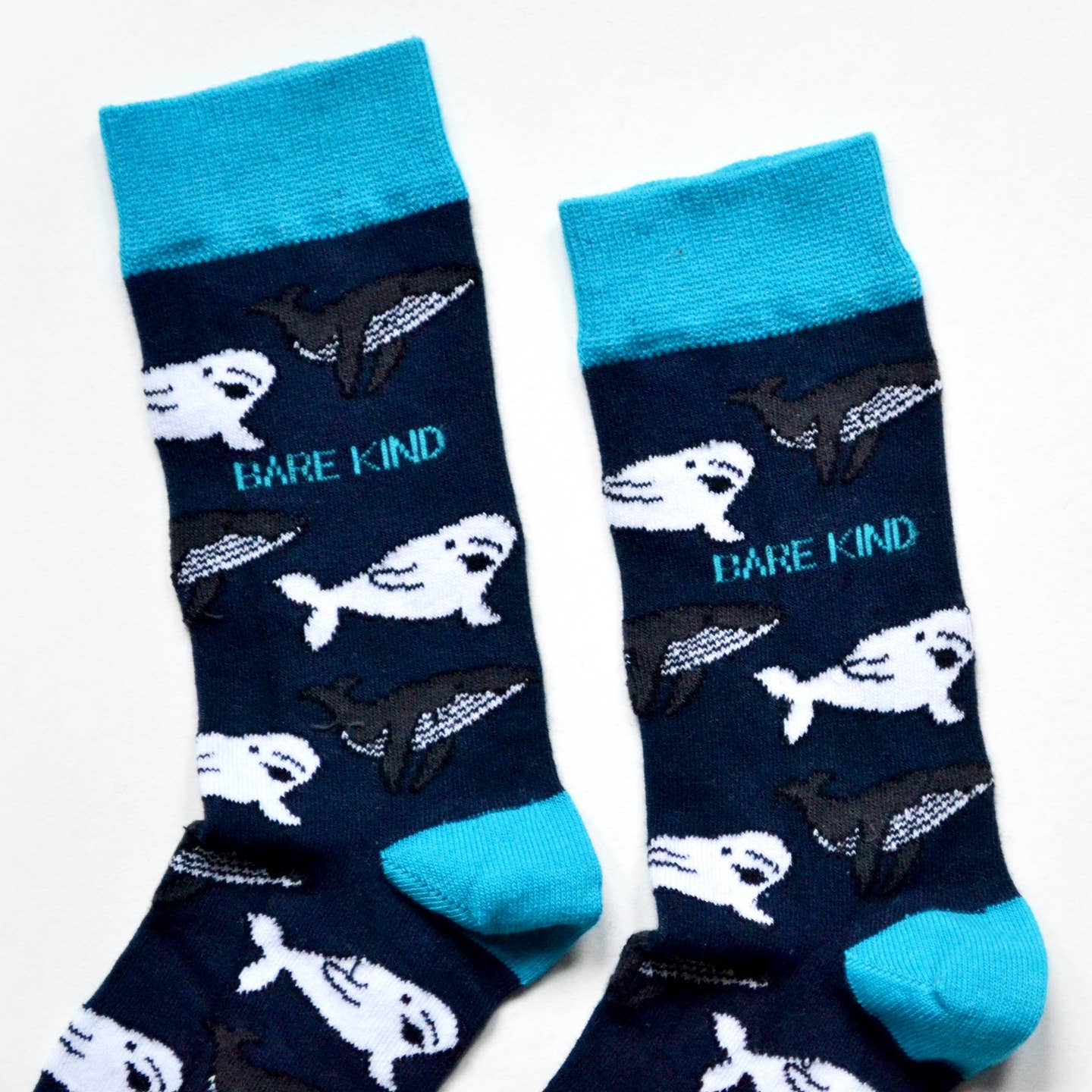 Whale Socks | Bamboo Socks | Dark Navy Blue Socks: UK Adult 7-11 / Single Pair / Whales