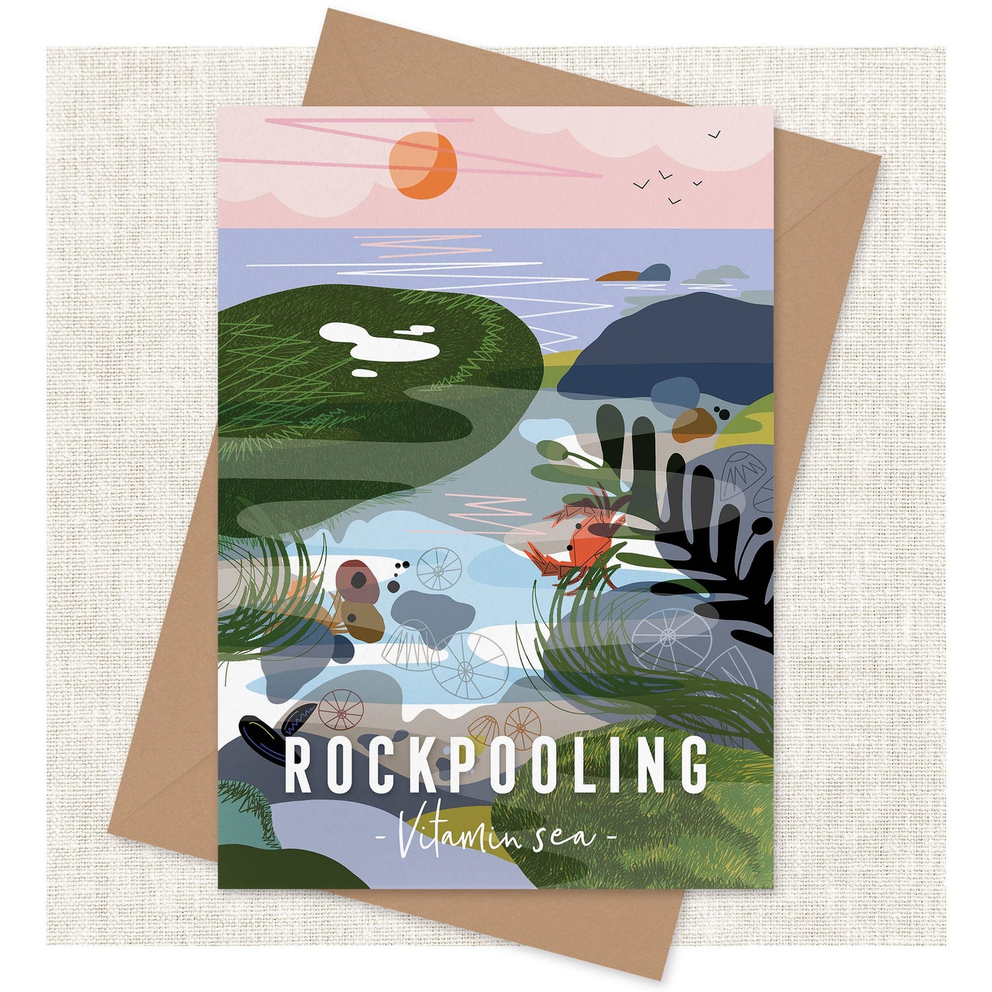 Onneke -  Rockpooling Coastal card seaside greeting card