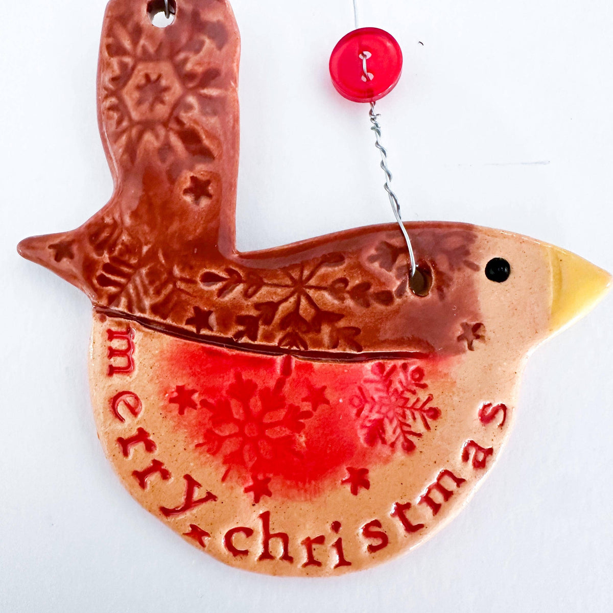Handmade Merry Christmas Robin Tree Decoration