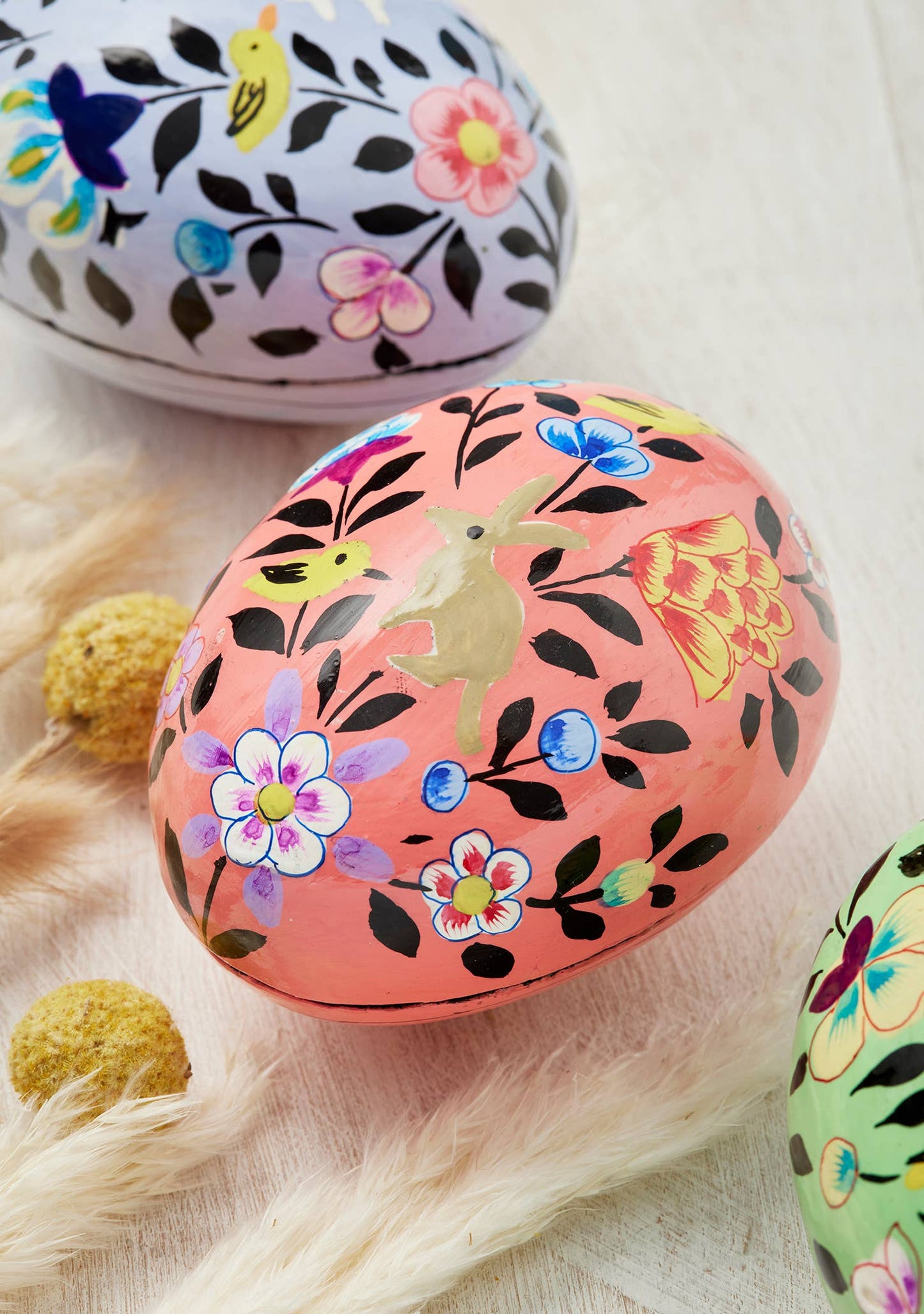 Namaste - Kashmiri Bunny & Chick Hand Painted Egg Gift Box