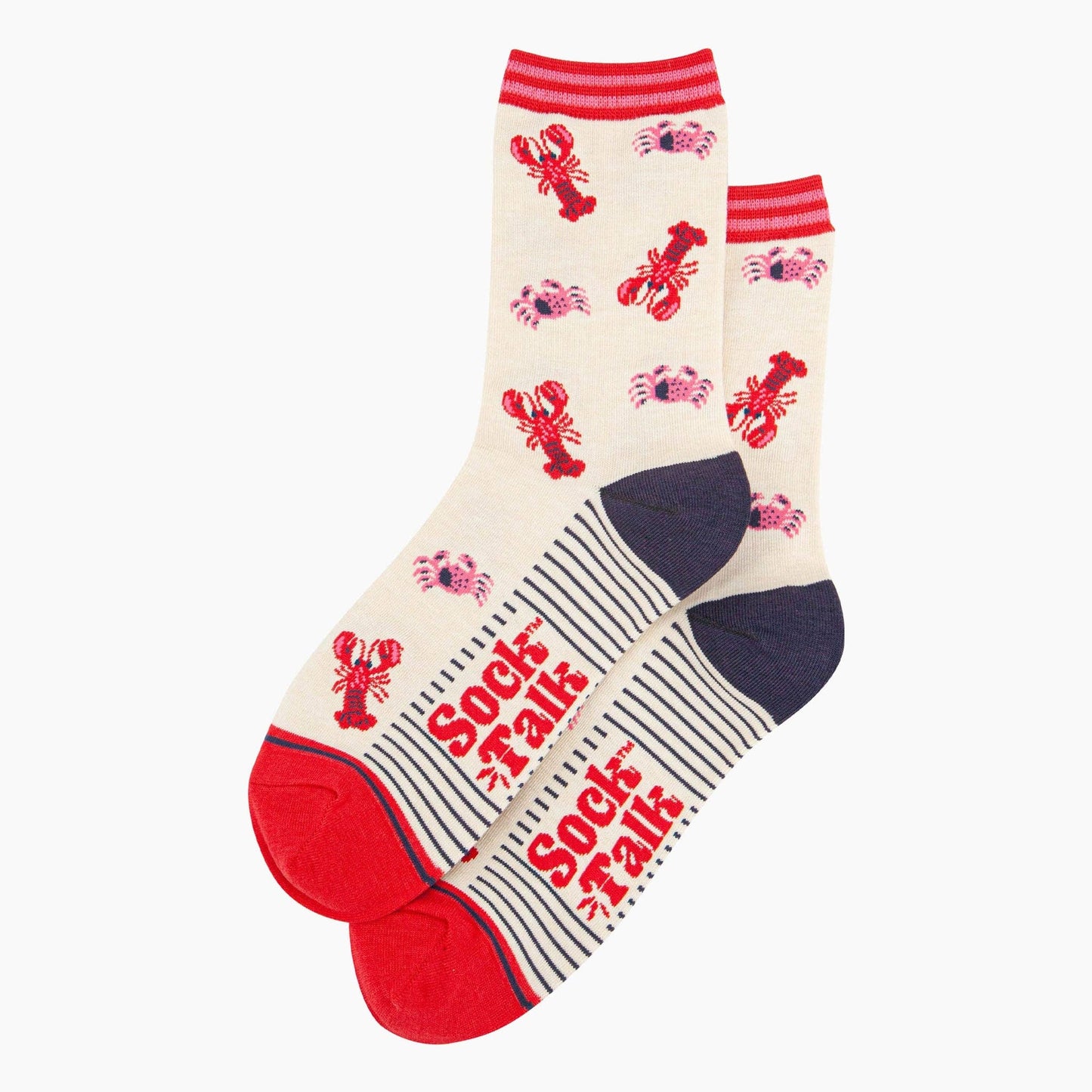 Lobster & Crab Bamboo Socks in Cream