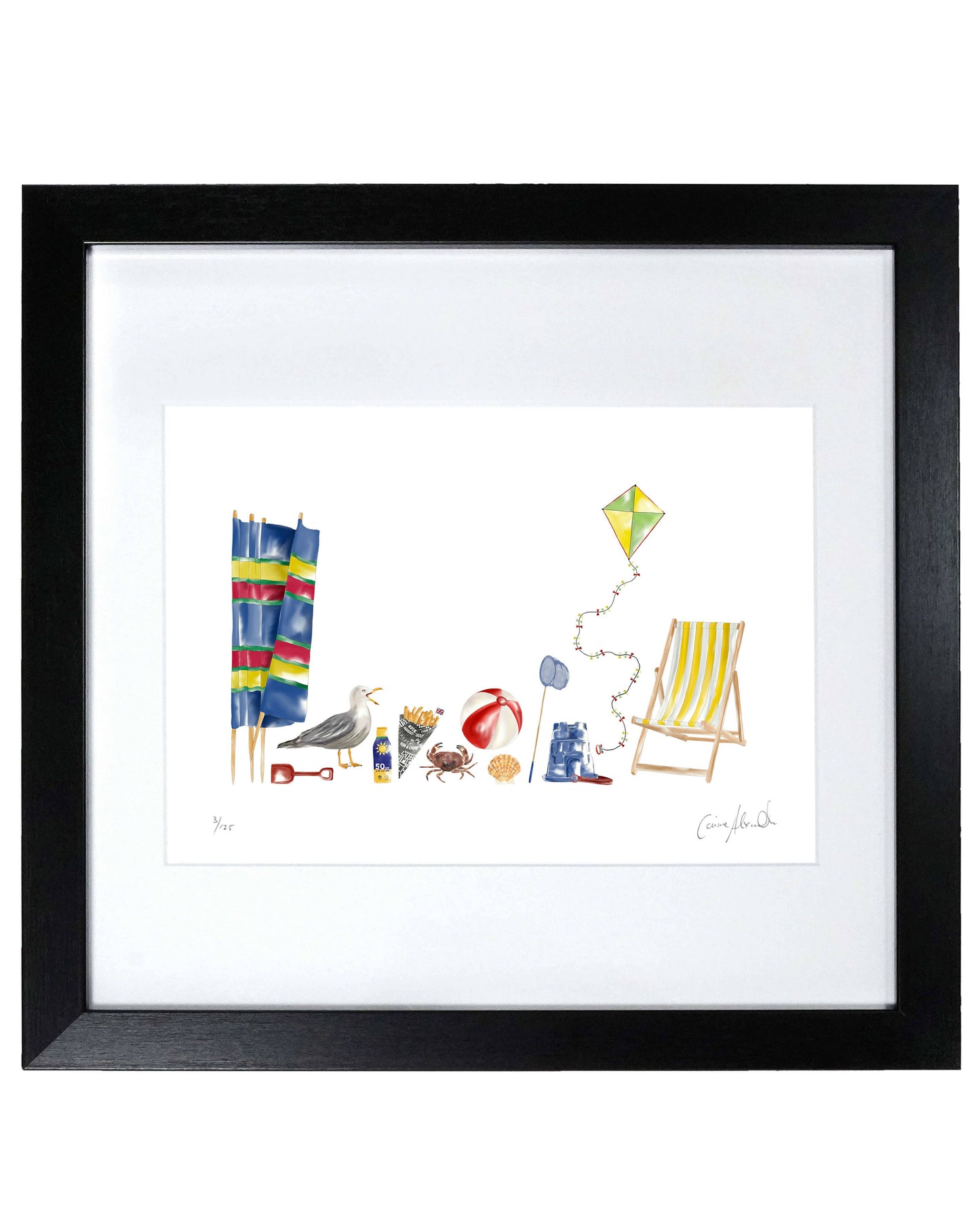 British Seaside Art Print - Coastal Themed Print - Framed