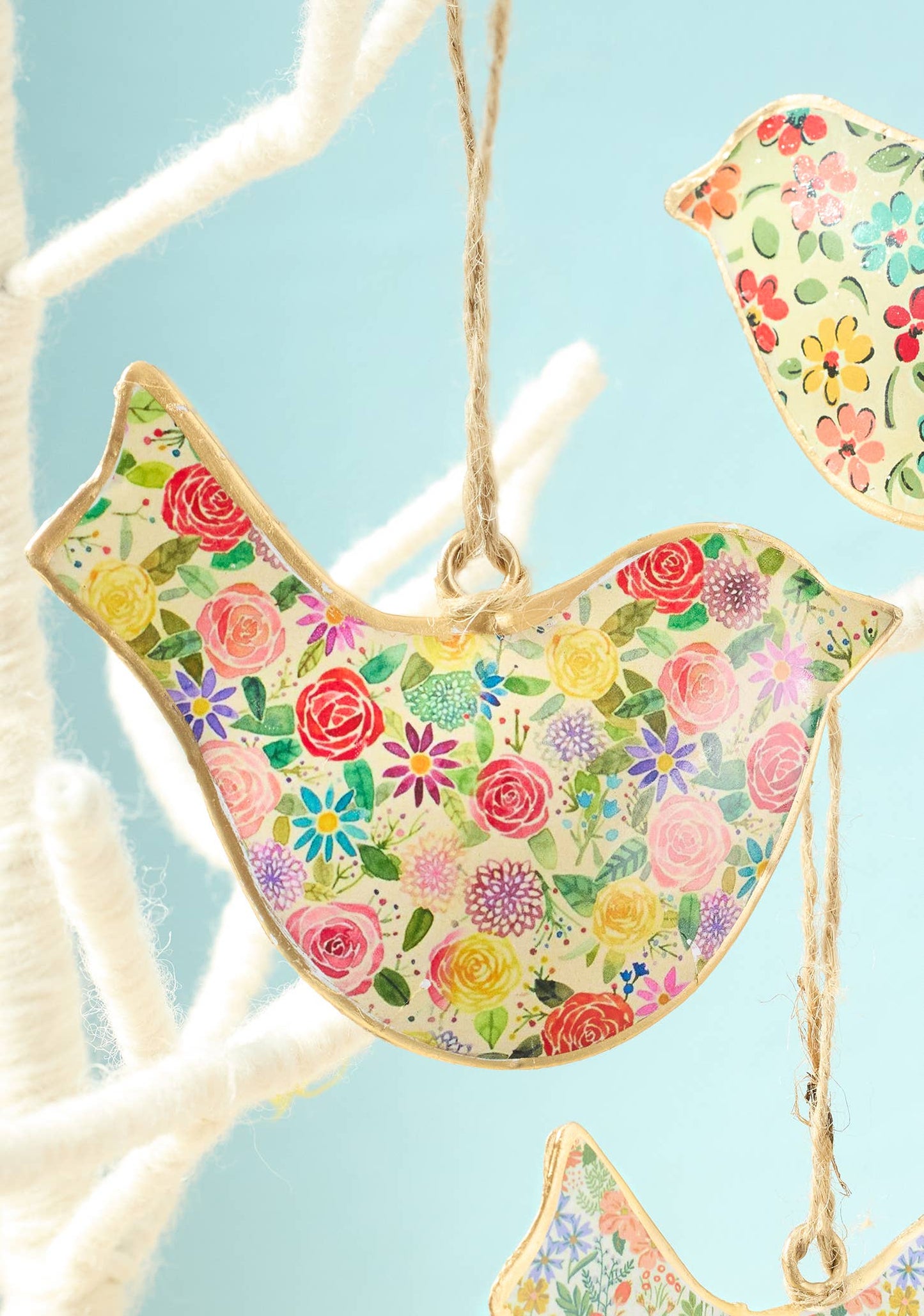 Namaste - Floral Metal Bird Decoration