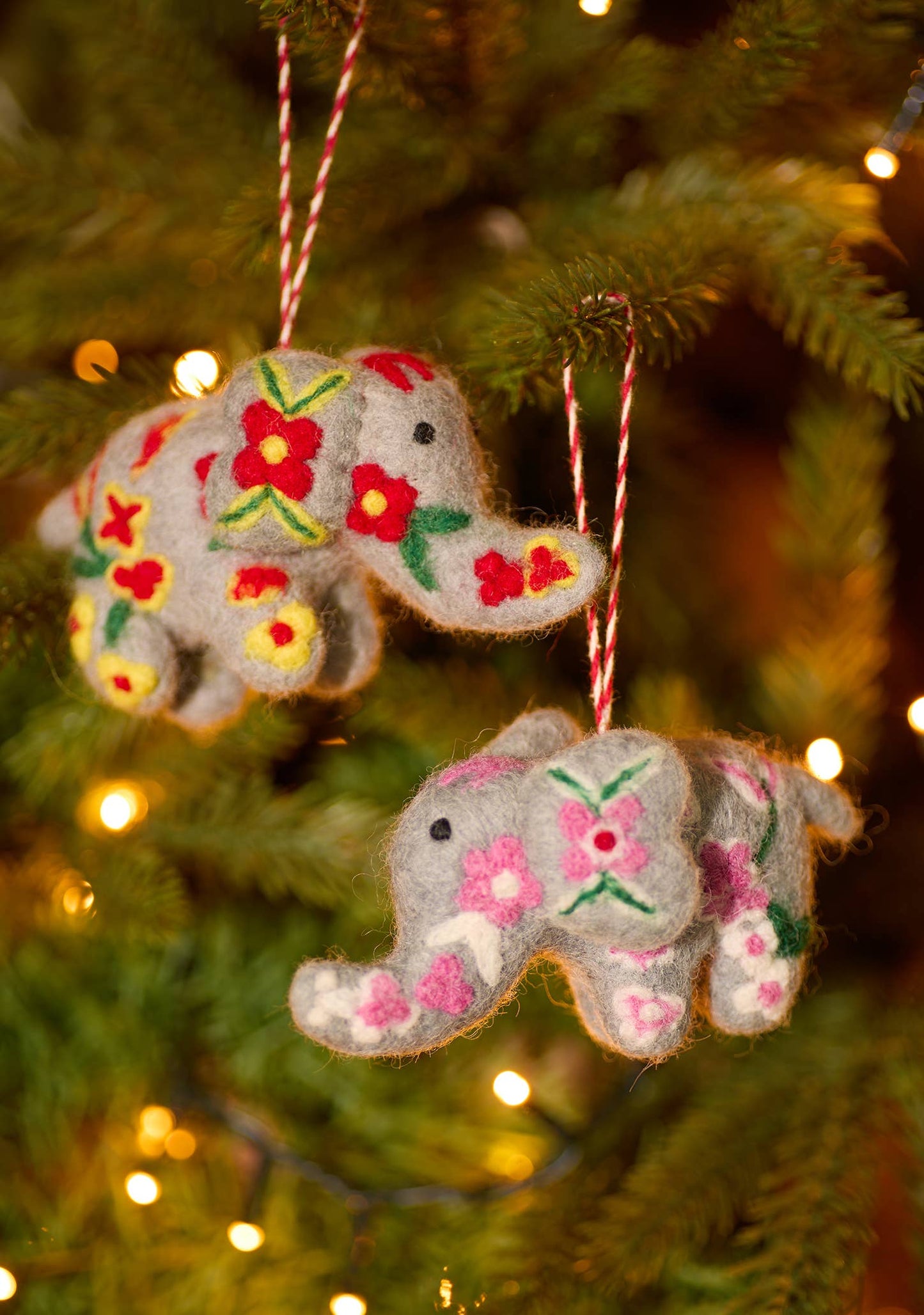 Namaste - Embroidered Felt Elephant Decoration