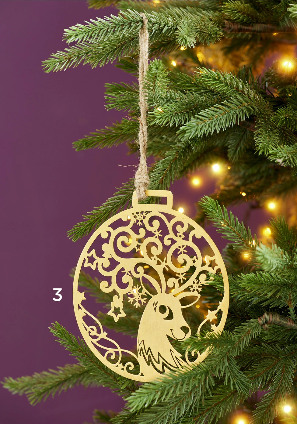 Namaste - Large filigree reindeer motif bauble XM15