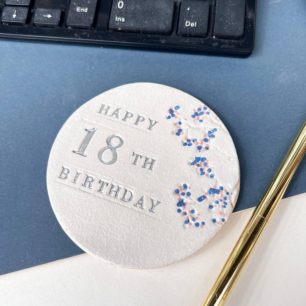 18th Birthday Floral Coaster