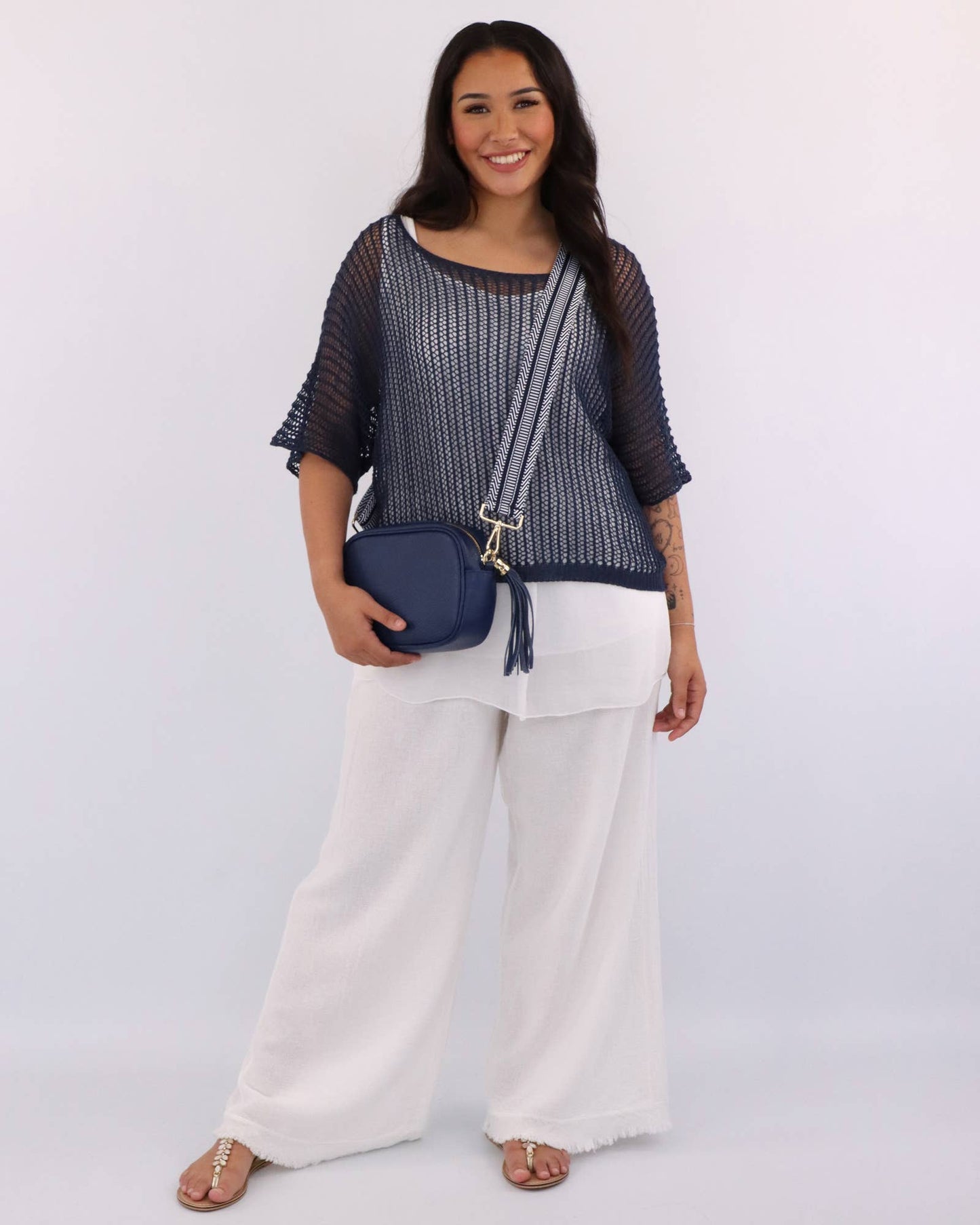 Cadenza Italy Ltd -  - Tassle Crossbody Leather Camera Bag