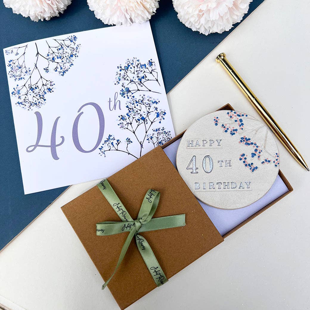 40th Birthday Floral Coaster