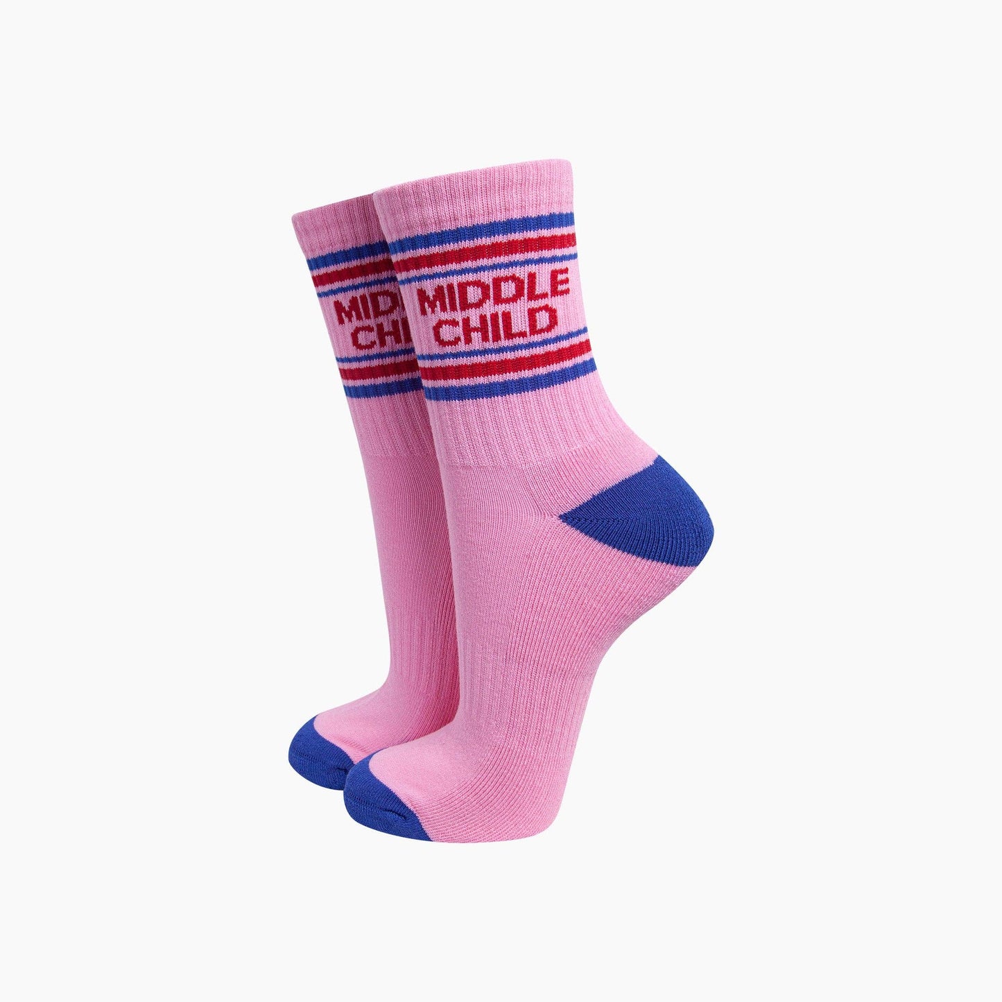 Middle Child Organic Cotton Sports Socks in Pink/Royal Blue