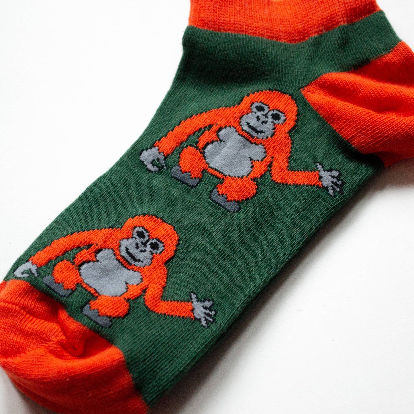 Orangutan Socks | Trainer Socks | Green Socks: UK Adult 4-7