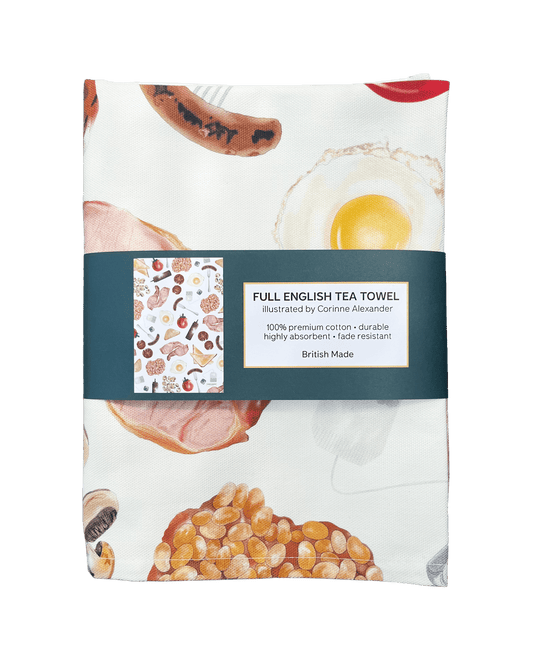 Corinne Alexander - Full English Tea Towel - British Made - Fun Novelty Gift