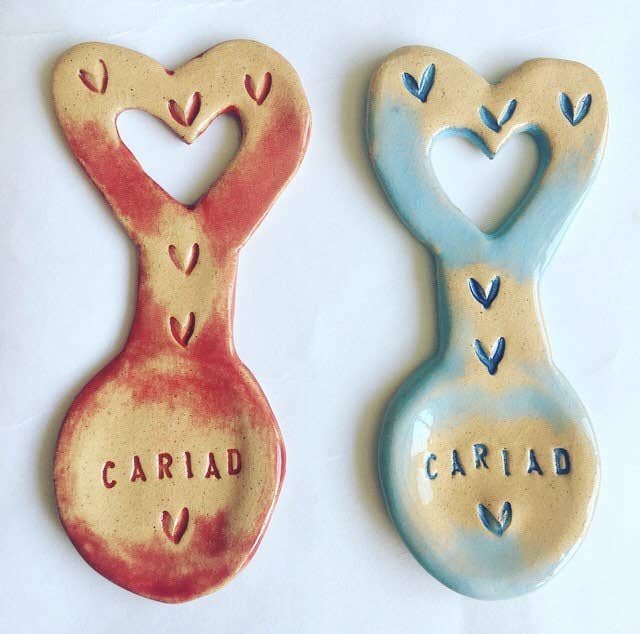 Small Ceramic Love Spoon: Welsh Cariad Gift, Made in UK