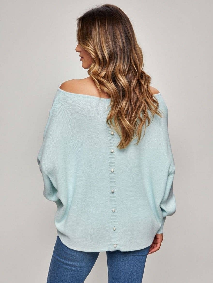 Pearl Back Batwing Knit