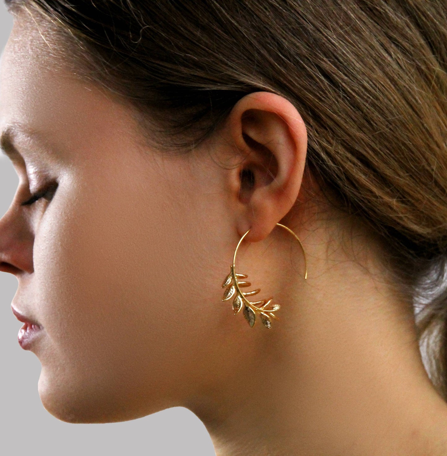 Silk Purse, Sow's Ear - Botanical Leaf Hoop Earrings