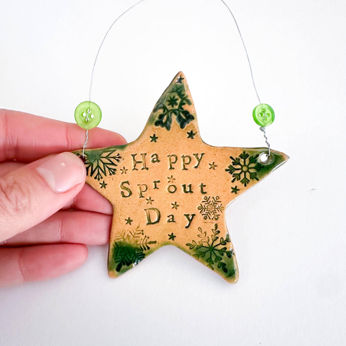 Happy Sprout Day - ceramic Christmas star