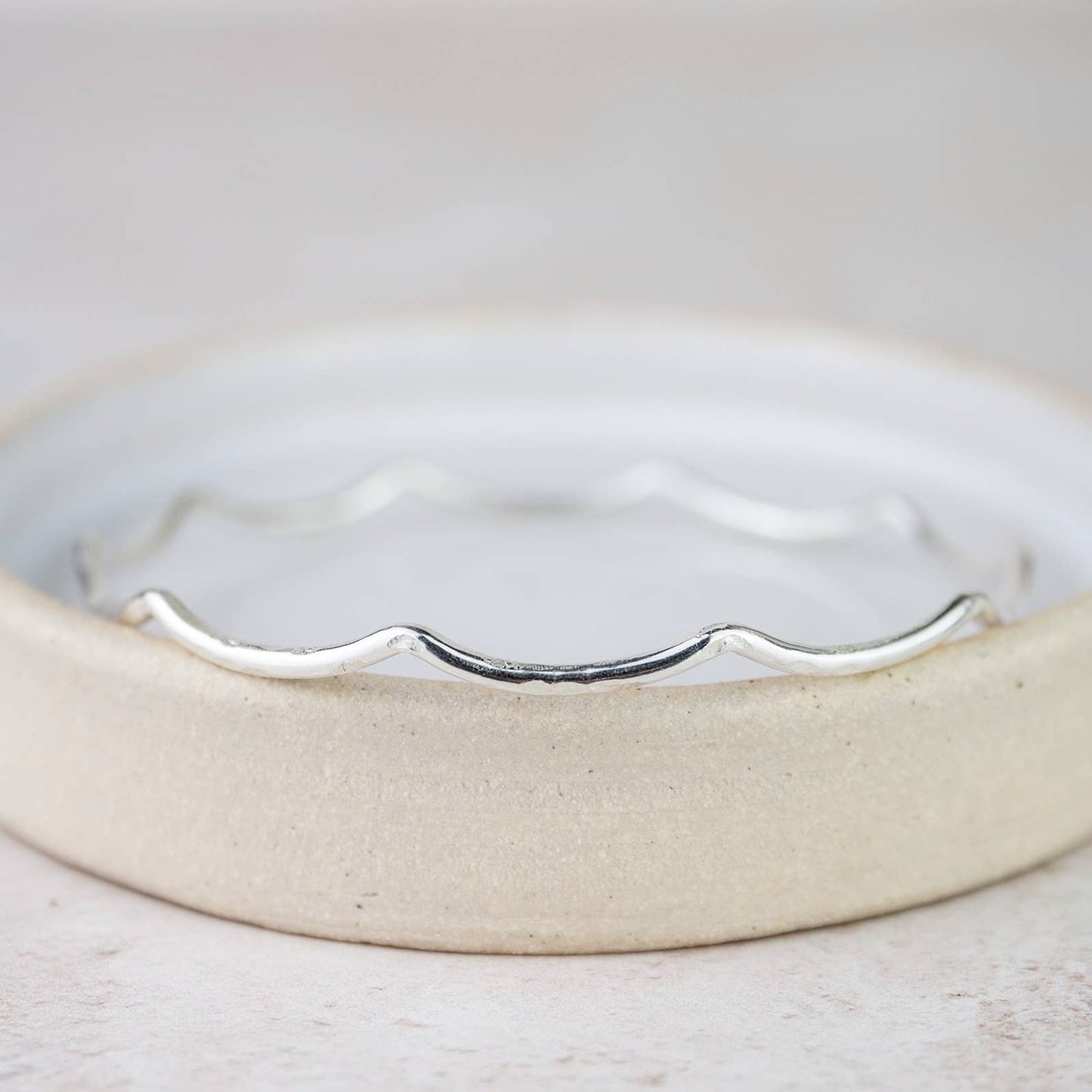 Lucy Kemp Jewellery - Sterling Silver Geo Wave Bangle