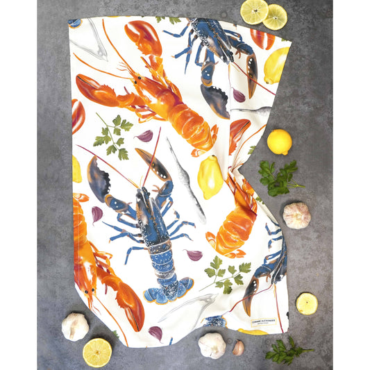 Lobster Tea Towel - British - 100% Cotton - Seaside