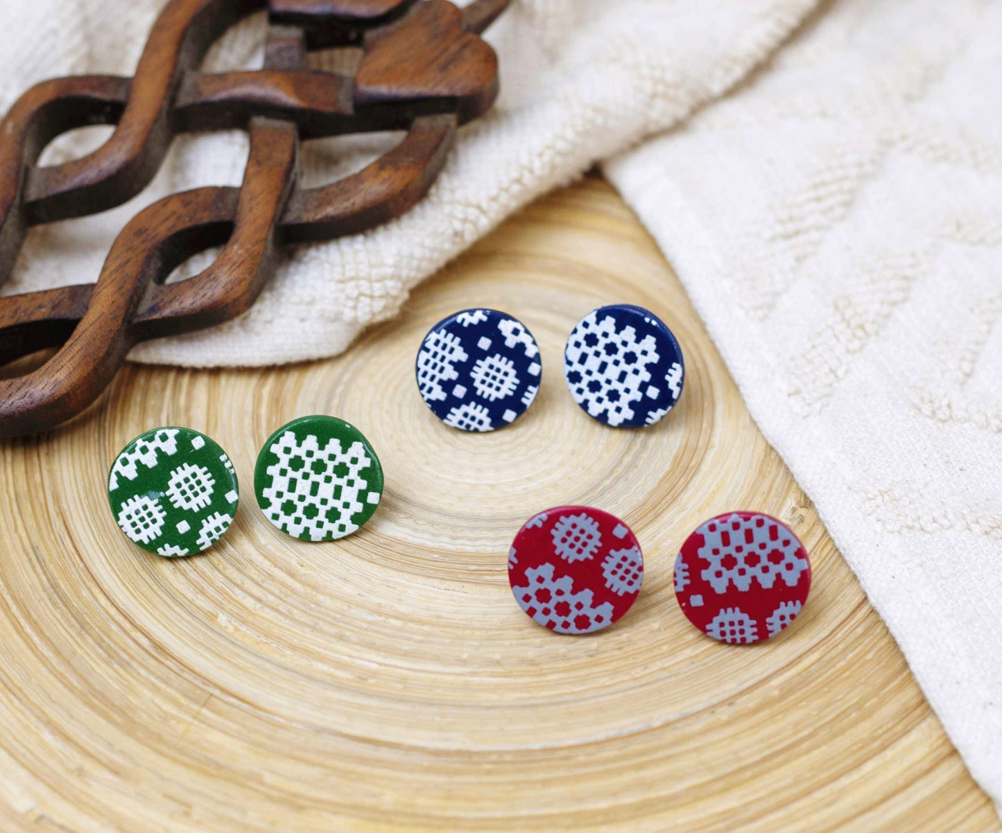 Pack of 3 - Welsh blanket studs