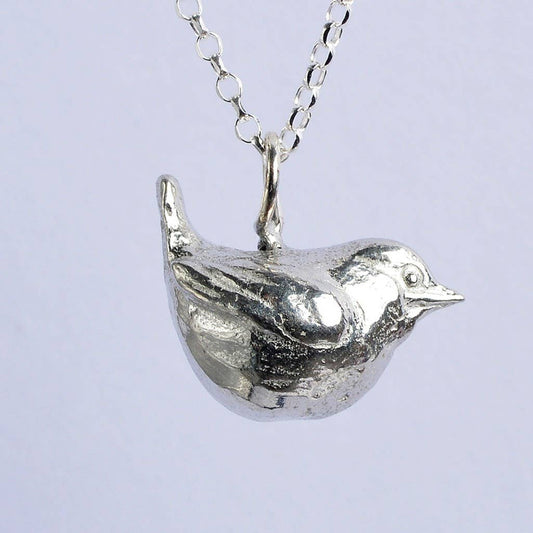 Glover & Smith - Wren Bird Necklace, English Pewter Jewellery