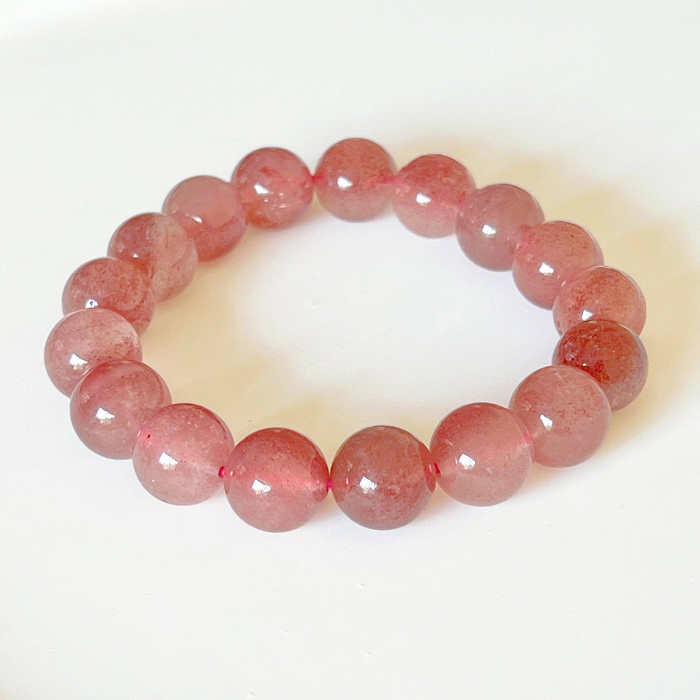 Ninaouity - Heart Chakra Natural Strawberry Quartz Crystal Bracelet